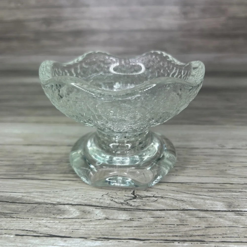 Vintage Anchor Hocking‎ Stax Peddle Glass Candle Holder Pillar Fairy Clear